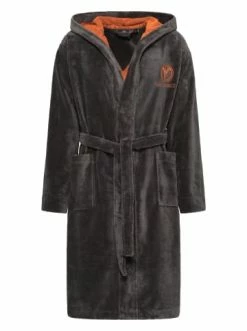 Carlo Colucci Bademantel Como In Anthrazit / Orange Günstig Kaufen