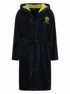 Carlo Colucci Bademantel Como In Navy / Gelb Günstig Kaufen