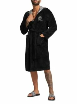 Carlo Colucci Bademantel Como In Schwarz / Silber Günstig Kaufen -Carlo Colucci Shop carlo colucci bademantel como in schwarz silber 2