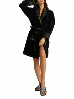 Carlo Colucci Bademantel Raffaele In Schwarz / Gold Günstig Kaufen -Carlo Colucci Shop carlo colucci bademantel raffaele in schwarz gold 2