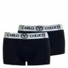 Bekleidung Carlo Colucci Boxershorts - 2er-Pack Retro - Black Günstig Kaufen -Carlo Colucci Shop carlo colucci boxershorts 2er pack retro black