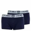 Bekleidung Carlo Colucci Boxershorts - 2er-Pack Retro - Navy Günstig Kaufen -Carlo Colucci Shop carlo colucci boxershorts 2er pack retro navy