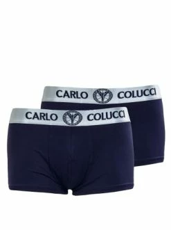 Bekleidung Carlo Colucci Boxershorts - 2er-Pack Retro - Navy Günstig Kaufen