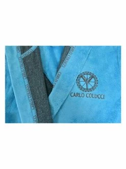 Carlo Colucci Damen-Bademantel "Como" In Türkis Günstig Kaufen -Carlo Colucci Shop carlo colucci damen bademantel como in turkis 2