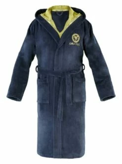 Carlo Colucci Herren-Bademantel "Como" In Dunkelblau Günstig Kaufen