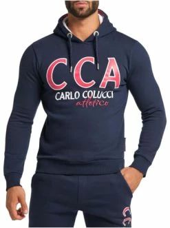 Bekleidung Carlo Colucci Hoodie D'Amante In Navy Günstig Kaufen -Carlo Colucci Shop carlo colucci hoodie damante in navy 3