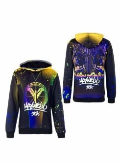 Bekleidung Carlo Colucci Hoody - Sweat Maxwell - Black / Yellow Günstig Kaufen