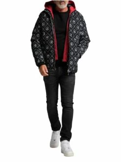 Outdoor & Sport Carlo Colucci Jacke Correnti In Schwarz / Weiß Günstig Kaufen -Carlo Colucci Shop carlo colucci jacke correnti in schwarz weiss 2