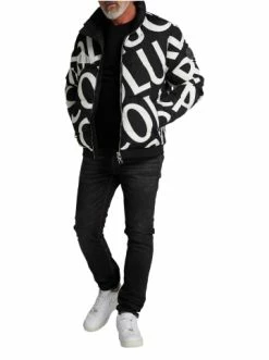 Outdoor & Sport Carlo Colucci Jacke Corte In Schwarz / Weiß Günstig Kaufen -Carlo Colucci Shop carlo colucci jacke corte in schwarz weiss 2