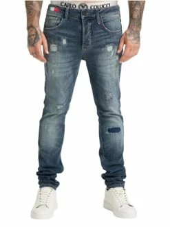 Bekleidung Carlo Colucci Jeans Cecco In Blau Günstig Kaufen -Carlo Colucci Shop carlo colucci jeans cecco in blau 3