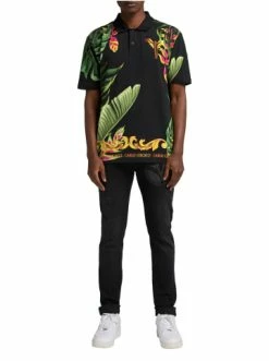 Bekleidung Carlo Colucci Poloshirt Cristiano In Schwarz / Grün Günstig Kaufen -Carlo Colucci Shop carlo colucci poloshirt cristiano in schwarz grun 2