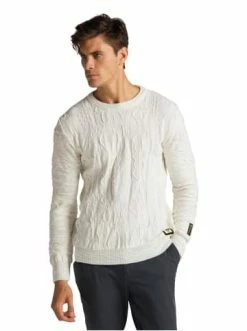 Bekleidung Carlo Colucci Pullover Constantini In Weiß Günstig Kaufen -Carlo Colucci Shop carlo colucci pullover constantini in weiss 4
