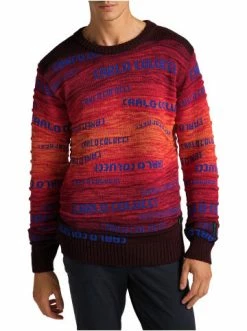 Bekleidung Carlo Colucci Pullover Cornaviera In Rot / Marine Günstig Kaufen -Carlo Colucci Shop carlo colucci pullover cornaviera in rot marine 3