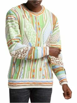 Bekleidung Carlo Colucci Pullover Cucchiaro In Weiß / Grün Günstig Kaufen -Carlo Colucci Shop carlo colucci pullover cucchiaro in weiss grun 3