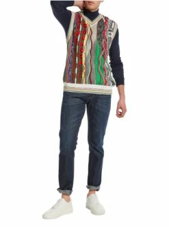 Bekleidung Carlo Colucci Pullover Daccordo In Weiß / Blau Günstig Kaufen -Carlo Colucci Shop carlo colucci pullover daccordo in weiss blau 2