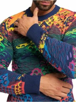 Bekleidung Carlo Colucci Pullover Dalfollo In Navy / Grün Günstig Kaufen -Carlo Colucci Shop carlo colucci pullover dalfollo in navy grun 1