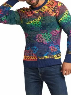 Bekleidung Carlo Colucci Pullover Dalfollo In Navy / Grün Günstig Kaufen -Carlo Colucci Shop carlo colucci pullover dalfollo in navy grun 3