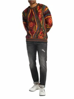 Bekleidung Carlo Colucci Pullover Damian In Anthrazit / Rot Günstig Kaufen -Carlo Colucci Shop carlo colucci pullover damian in anthrazit rot 3