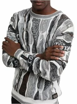 Bekleidung Carlo Colucci Pullover D'Amico In Weiß / Grau Günstig Kaufen -Carlo Colucci Shop carlo colucci pullover damico in weiss grau 3