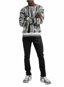 Bekleidung Carlo Colucci Pullover D'Amico In Weiß / Grau Günstig Kaufen -Carlo Colucci Shop carlo colucci pullover damico in weiss grau 4