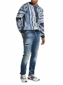 Bekleidung Carlo Colucci Pullover De Cristan In Navy / Blau Günstig Kaufen -Carlo Colucci Shop carlo colucci pullover de cristan in navy blau 4