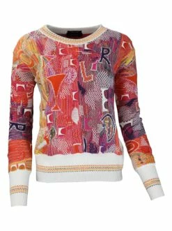 Bekleidung Carlo Colucci Rundhals-Pullover Cassetti In Rot / Weiß Günstig Kaufen -Carlo Colucci Shop carlo colucci rundhals pullover cassetti in rot weiss 1