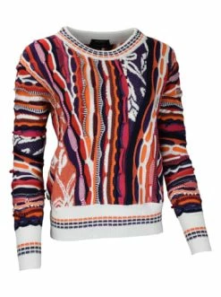 Bekleidung Carlo Colucci Rundhals-Pullover Castagnetti In Weiß / Mehrfarbig Günstig Kaufen -Carlo Colucci Shop carlo colucci rundhals pullover castagnetti in weiss mehrfarbig 1