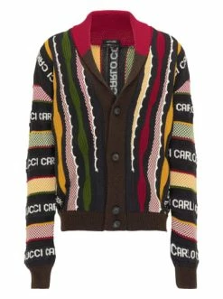 Outdoor & Sport Carlo Colucci Strickjacke Cagnati In Anthrazit / Schwarz Günstig Kaufen