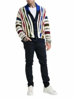 Outdoor & Sport Carlo Colucci Strickjacke Cagnati In Weiß Günstig Kaufen -Carlo Colucci Shop carlo colucci strickjacke cagnati in weiss 3