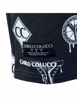 Bekleidung Carlo Colucci Sweat Short - 4026 - Black / White Günstig Kaufen -Carlo Colucci Shop carlo colucci sweat short 4026 black white 2