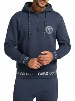 Bekleidung Carlo Colucci Sweatshirt Carloni In Navy Günstig Kaufen -Carlo Colucci Shop carlo colucci sweatshirt carloni in navy 3