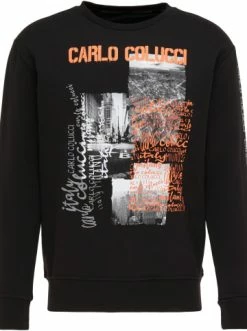 Outdoor & Sport Carlo Colucci Sweatshirt Ciprani In Schwarz Günstig Kaufen