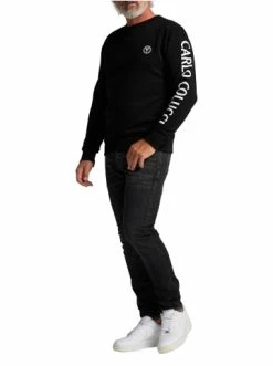 Outdoor & Sport Carlo Colucci Sweatshirt Corradi In Schwarz Günstig Kaufen -Carlo Colucci Shop carlo colucci sweatshirt corradi in schwarz 3