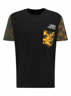 Bekleidung Carlo Colucci T-Shirt Canzi In Schwarz / Grün Günstig Kaufen -Carlo Colucci Shop carlo colucci t shirt canzi in schwarz grun 1