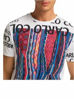 Bekleidung Carlo Colucci T-Shirt Comploi In Weiß Günstig Kaufen -Carlo Colucci Shop carlo colucci t shirt comploi in weiss 2