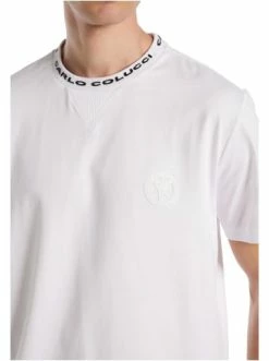 Bekleidung Carlo Colucci T-Shirt D'Addante In Weiß Günstig Kaufen -Carlo Colucci Shop carlo colucci t shirt daddante in weiss 1