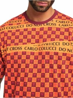 Bekleidung Carlo Colucci T-Shirt Dall'Igna In Bordeaux Günstig Kaufen -Carlo Colucci Shop carlo colucci t shirt dalligna in bordeaux 1