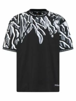 Bekleidung Carlo Colucci T-Shirt De Dominicis In Schwarz / Weiß Günstig Kaufen -Carlo Colucci Shop carlo colucci t shirt de dominicis in schwarz weiss 2