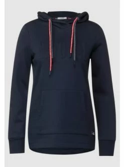 Tops & Shirts Cecil Hoodie Long Placement In Marineblau Günstig Kaufen