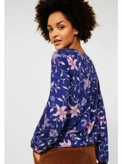 Große Größen Cecil Langarmbluse In Cosmic Blue Günstig Kaufen -Carlo Colucci Shop cecil langarmbluse in cosmic blue 2