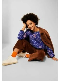 Große Größen Cecil Langarmbluse In Cosmic Blue Günstig Kaufen -Carlo Colucci Shop cecil langarmbluse in cosmic blue 3