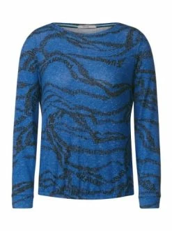 Große Größen Cecil Langarmshirt In Mid Blue Melange Günstig Kaufen