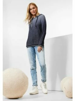 Große Größen Cecil Langarmshirt In Night Sky Blue Melange Günstig Kaufen -Carlo Colucci Shop cecil langarmshirt in night sky blue melange 3