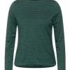 Shirts, Tops & Longsleeves Cecil Langarmshirt In Ponderosa Pine Green Melange Günstig Kaufen