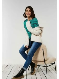 Große Größen Cecil Langarmshirt In Smaragd Green Melange Günstig Kaufen -Carlo Colucci Shop cecil langarmshirt in smaragd green melange 3