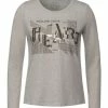 Shirts, Tops & Longsleeves Cecil Langarmshirt In Taupe Melange Günstig Kaufen