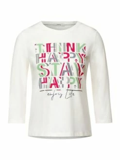 Shirts, Tops & Longsleeves Cecil Langarmshirt In Vanilla White Günstig Kaufen