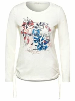 Shirts, Tops & Longsleeves Cecil Langarmshirt Mit Fotoprint In Weiß Günstig Kaufen