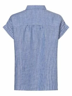 Große Größen Cecil Leinenbluse In Blau Weiß Günstig Kaufen -Carlo Colucci Shop cecil leinenbluse in blau weiss 1