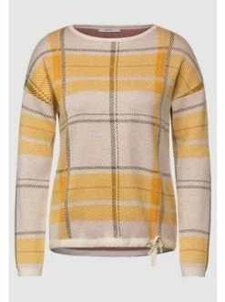 Tops & Shirts Cecil Pullover Check In Gelb Günstig Kaufen